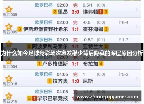 为什么如今足球竞彩场次愈发稀少背后隐藏的深层原因分析